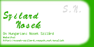 szilard nosek business card